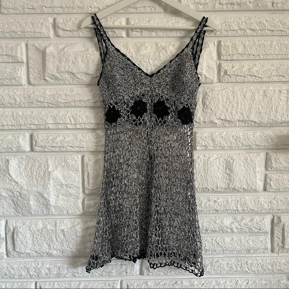 Hand crocheted bikini coverup